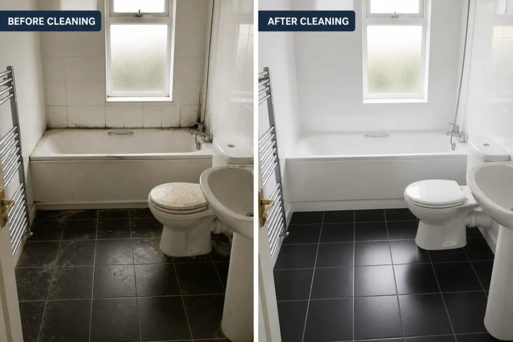 end of tenancy cleaning bathroom