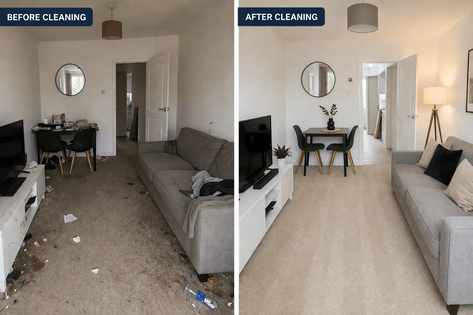 end of tenancy cleaning example