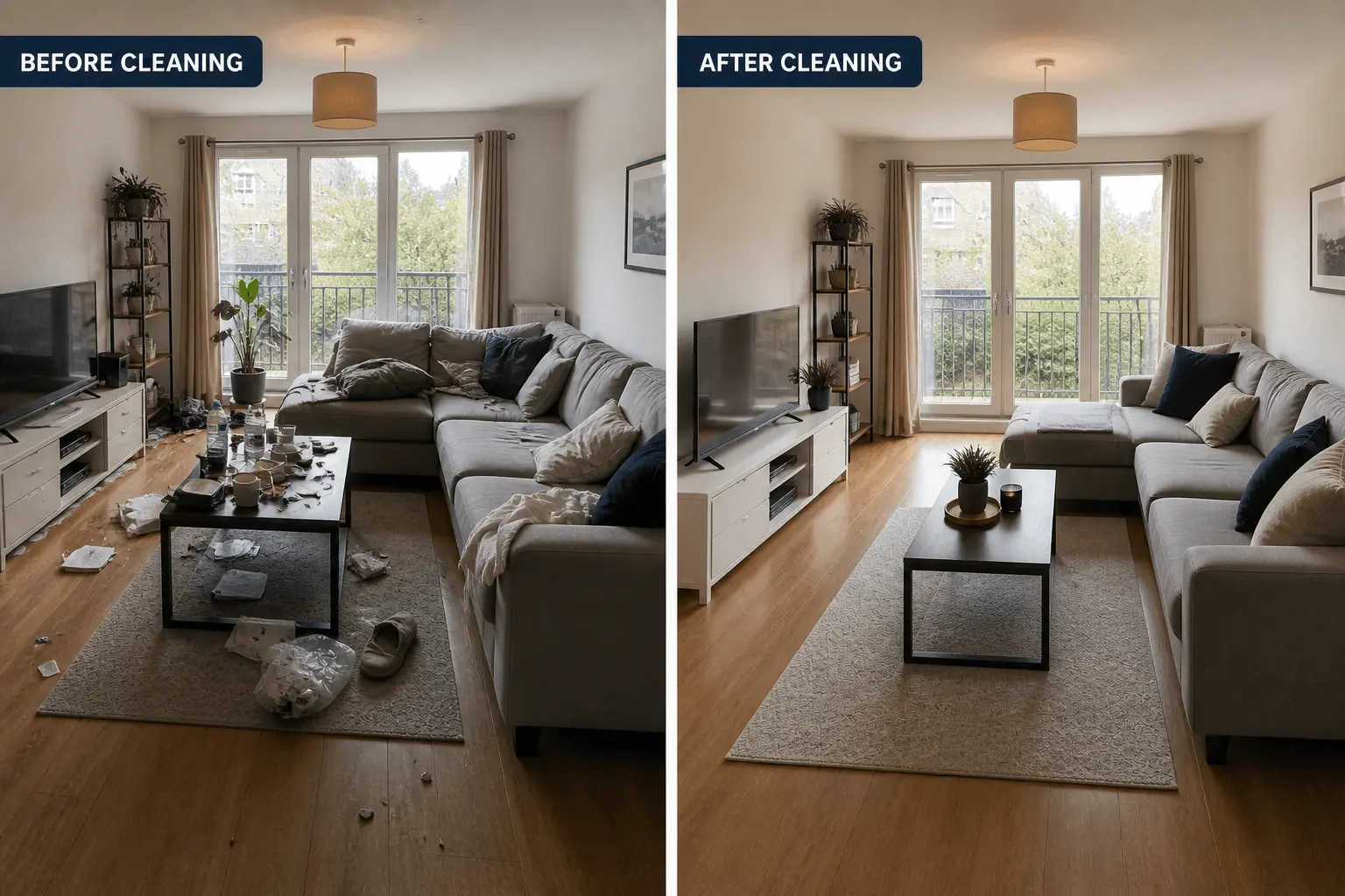 end of tenancy cleaning in kingston living room